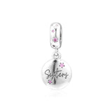 925 Sterling Silver Forever Sisters Dangle Charm Beads