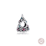 925 Sterling Silver Christmas Tree Charms Crystal Beads for Jewelry Making
