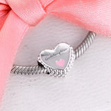 925 Sterling Silver Goddaughter Heart Charms Beads for Jewelry Making