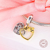 925 Silver Hearts & Bees Charms for Jewelry Making