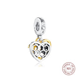 925 Silver Hearts & Bees Charms for Jewelry Making