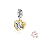 925 Silver Hearts & Bees Charms for Jewelry Making