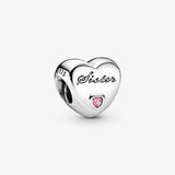 Sterling Silver Family Mom Heart Beads for Women