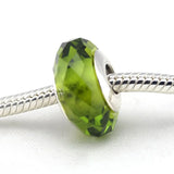 925 Silver Abstract Green Glass Beads DIY Jewelry Making