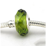 925 Silver Abstract Green Glass Beads DIY Jewelry Making