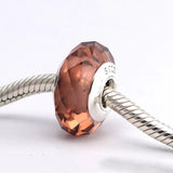 925 Sterling Silver Glass Beads Bracelet Charms Women DIY Jewelry Making