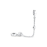 925 Sterling Silver Flower Safety Chain Beads for Bracelet Charms