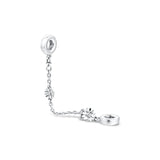 925 Sterling Silver Flower Safety Chain Beads for Bracelet Charms