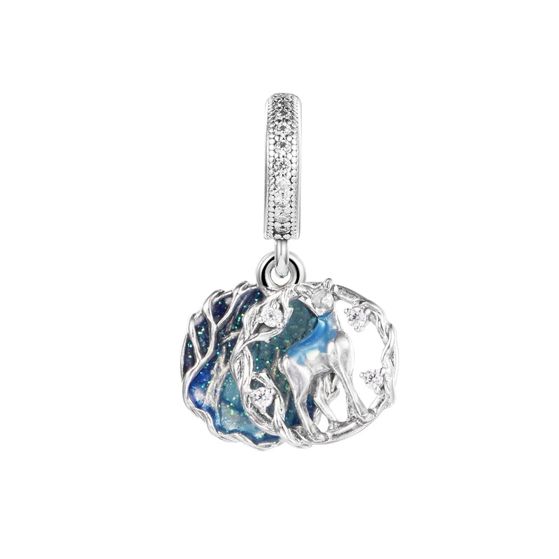 Europe Bracelet Charms 925 Sterling Silver Patronus Winged Key Pendant