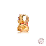 925 Sterling Silver European Bracelet Fortune Cat Charms DIY Jewelry Making