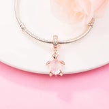 Europe Bracelet Femme 925 Silver Sea Turtle Dangle Charms Crystal Beads