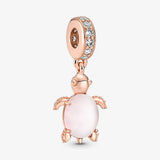 Europe Bracelet Femme 925 Silver Sea Turtle Dangle Charms Crystal Beads