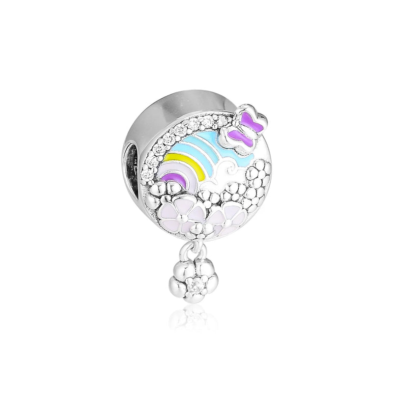 Flower Colour Story Charms 925 Silver Beads for Jewelry Making