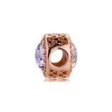 925 Silver Lavender Radiant Hearts Charm Bead for Jewelry Making