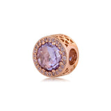 925 Silver Lavender Radiant Hearts Charm Bead for Jewelry Making