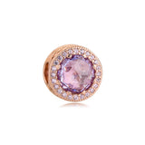 925 Silver Lavender Radiant Hearts Charm Bead for Jewelry Making