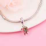 925 Sterling Silver Gingerbread Man Dangle Bead for Bracelet - Winter Charm