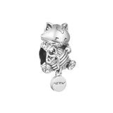 925 Silver Kitten & Yarn Ball Beads for Jewelry Making