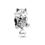 925 Silver Kitten & Yarn Ball Beads for Jewelry Making