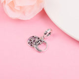 925 Sterling Silver Pave Feather Dangle Beads for Jewelry Making