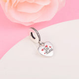 Sterling Silver Be Mine Heart Dangle Charm Bead for Jewelry Making