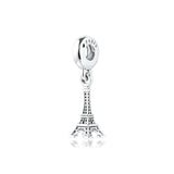 925 Silver Beads Eiffel Tower Charms for DIY Jewelry Making