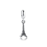 925 Silver Beads Eiffel Tower Charms for DIY Jewelry Making