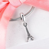 925 Silver Beads Eiffel Tower Charms for DIY Jewelry Making