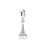 925 Silver Beads Eiffel Tower Charms for DIY Jewelry Making