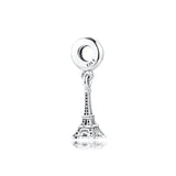 925 Silver Beads Eiffel Tower Charms for DIY Jewelry Making