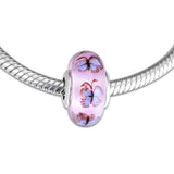925 Silver Butterfly Glass Charms for Jewelry Making