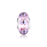925 Silver Butterfly Glass Charms for Jewelry Making