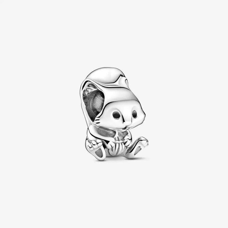 925 Sterling Silver Squirrel Charm Animal Beads for Jewelry Making DIY Gift