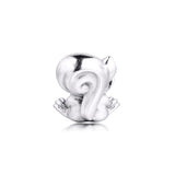 925 Sterling Silver Squirrel Charm Animal Beads for Jewelry Making DIY Gift