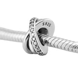 925 Sterling Silver Sparkling Lines Spacer Beads for Jewelry Making