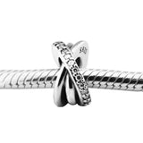 925 Sterling Silver Sparkling Lines Spacer Beads for Jewelry Making