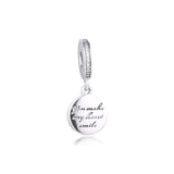 925 Silver Devoted Heart Charms Pendant Beads DIY Jewelry Making