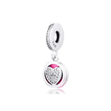 925 Silver Devoted Heart Charms Pendant Beads DIY Jewelry Making