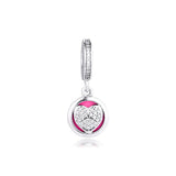 925 Silver Devoted Heart Charms Pendant Beads DIY Jewelry Making