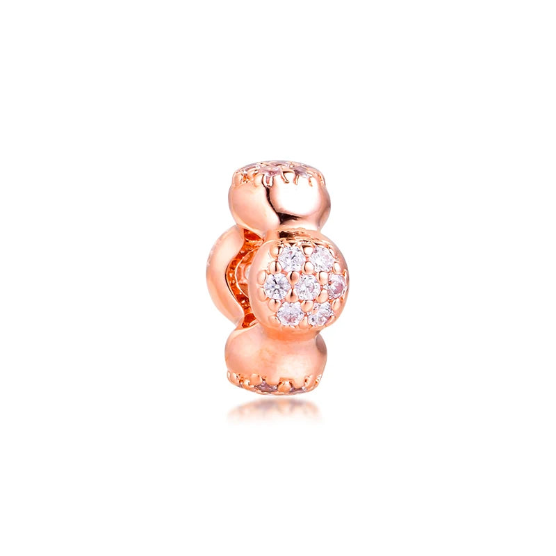 Europe Bracelet Rose Spacer Charm 925 Sterling Silver Beads