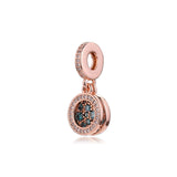 Europe Bracelet Sparkling Disc Double Dangle Charms