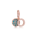 Europe Bracelet Sparkling Disc Double Dangle Charms