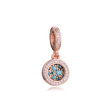 Europe Bracelet Sparkling Disc Double Dangle Charms