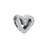 Europe Bracelet Sparkling Heart Charms 925 Sterling Silver Beads