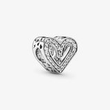 Europe Bracelet Sparkling Heart Charms 925 Sterling Silver Beads