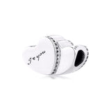 Two Hearts Charms DIY Beads 925 Sterling Silver Women Gift