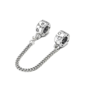 925 Silver Stars & Galaxy Safety Chain Beads for DIY Jewelry Making