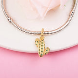 925 Silver Cactus Charm for Bracelets DIY Jewelry Making