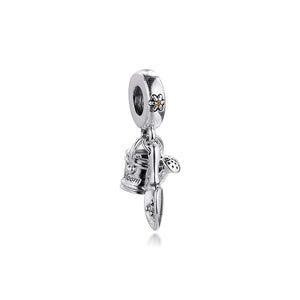 925 Sterling Silver Watering Can & Trowel Dangle Beads for Jewelry Making