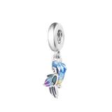 925 Silver Jungle Paradise Parrot Dangle Beads for Jewelry Making